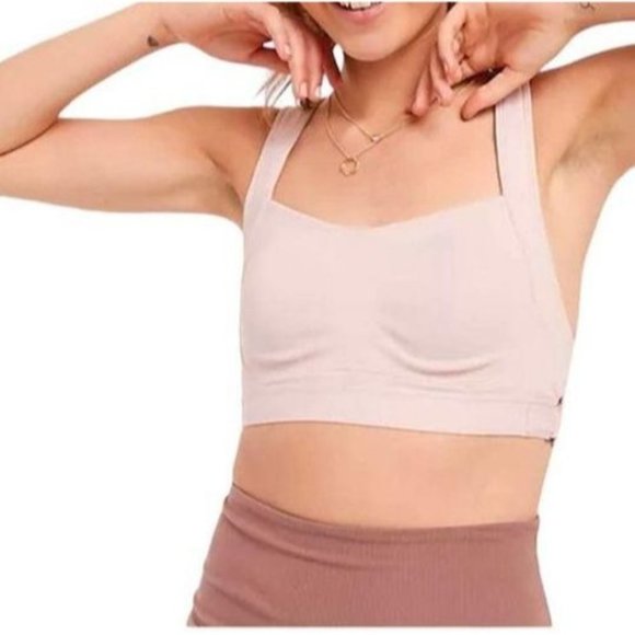 Free People Movement Womens Sports Bra XS Pink Modest Workout Athletic - Picture 1 of 6